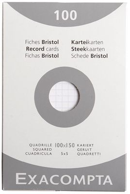 Fiche Bristol Blanche 5x5 100x150 - Boite De 100