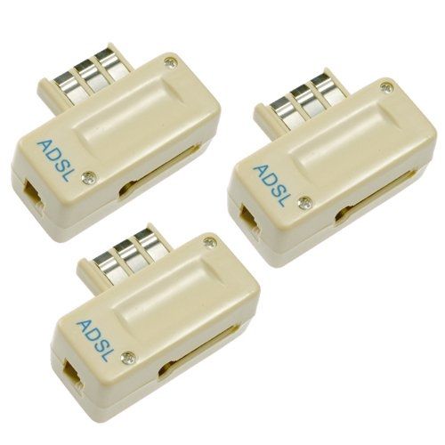 HAMA - LOT DE 3 FILTRES ADSL PERMETTANT LA CONNECTION D'UN MODEM ADSL ET D'UN TÉLÉPHONE SUR LA MÊME PRISE MURALE PTT ET LE FILTR