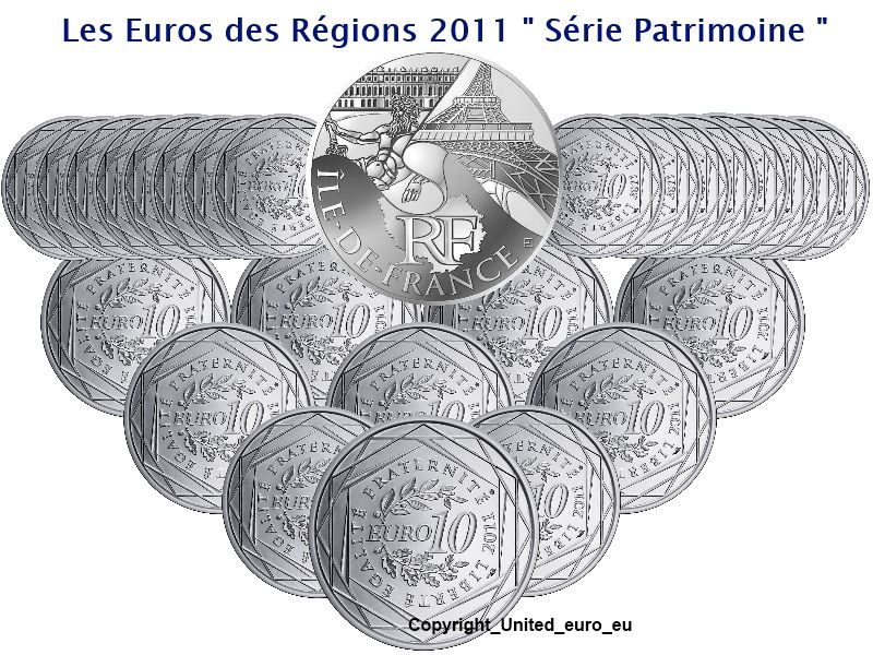Collection Euros Régions 2011 sous CAPSULES + bourse bleue