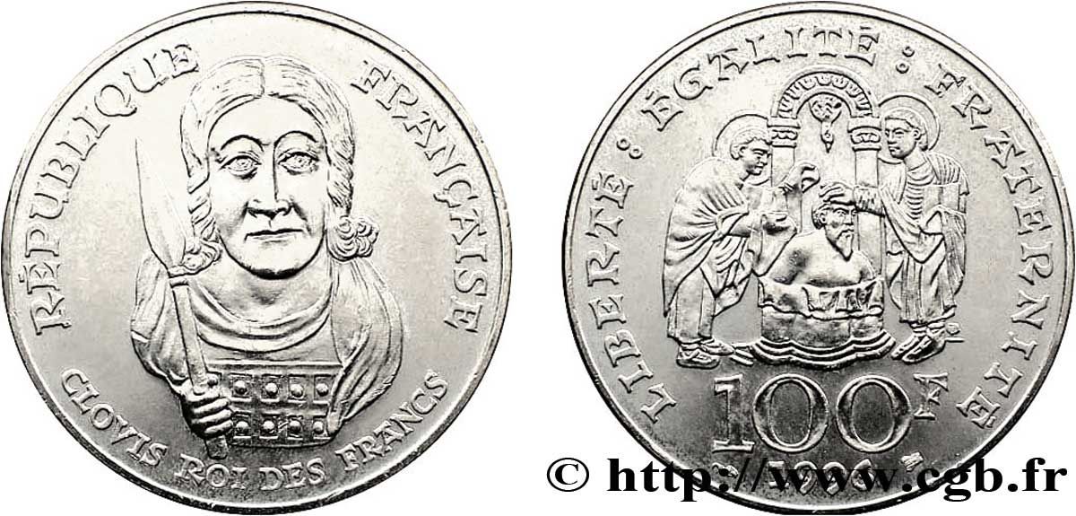 Pièce 100 francs Clovis 1996