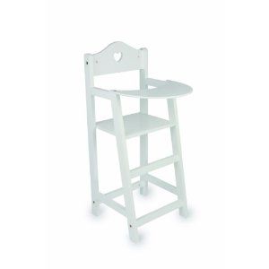 Chaise haute poupée en bois