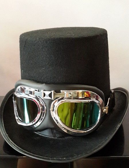 chapeau haute forme punk gothique lunette aviateur