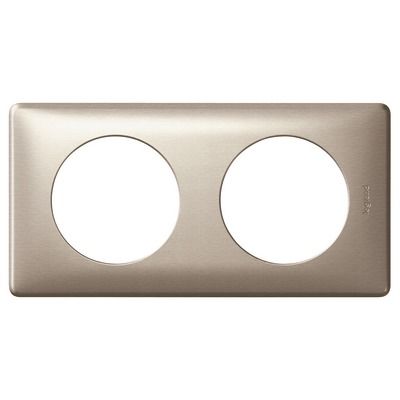 Plaque Céliane Métal 2 postes - finition Titane