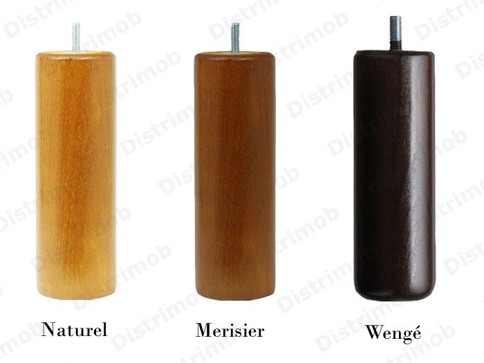 4 pieds de lit cylindriques 15 cm merisier hêtre massif