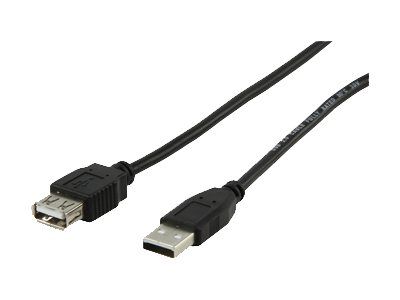 Valueline - Rallonge de câble USB - USB (F) pour USB (M) - 1.8 m - noir