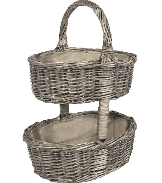 Etagère garde manger en osier gris