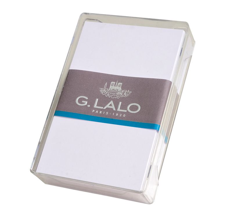 G.LALO 80 cartes bristol 320g 80x128mm boîte cristal Blanc