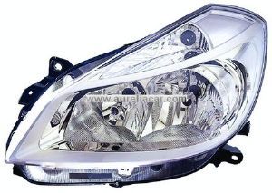 Phare Optique Avant Gauche Pour Renault Clio 3 Phase 1 Chrome H7+H7 De 2005 À 2009