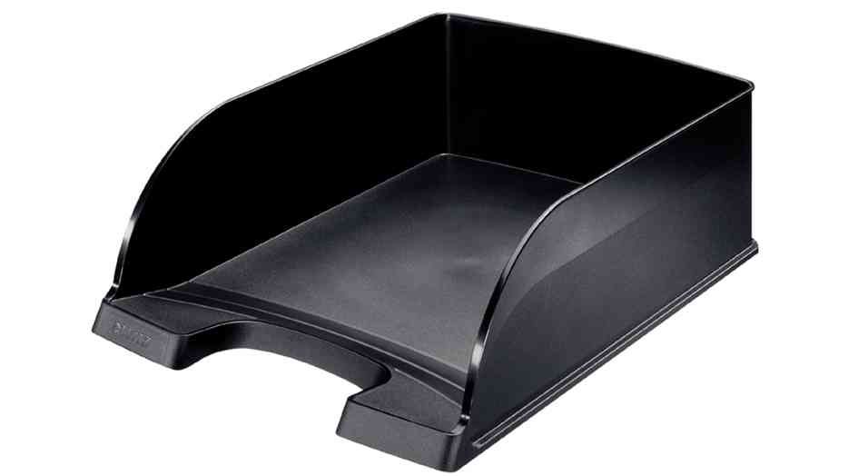 LEITZ Lot de 5 Corbeilles à courrier "Plus Jumbo" Hauteur 103mm Noir