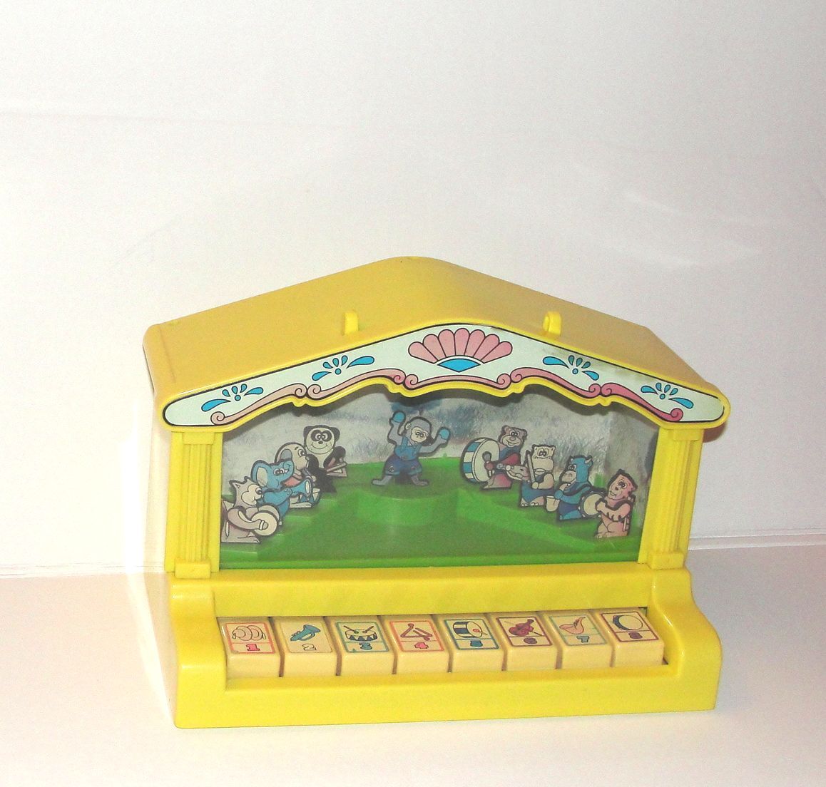 piano musical avec orchestre animaux automate ancien jouet vintage suntoy mcnamaras 30cm