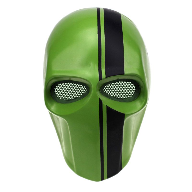 Masque Airsoft Paintball Fibre de Verre Vert Camouflage Jeu de Guerre Protection Visage Airsoft Paintball