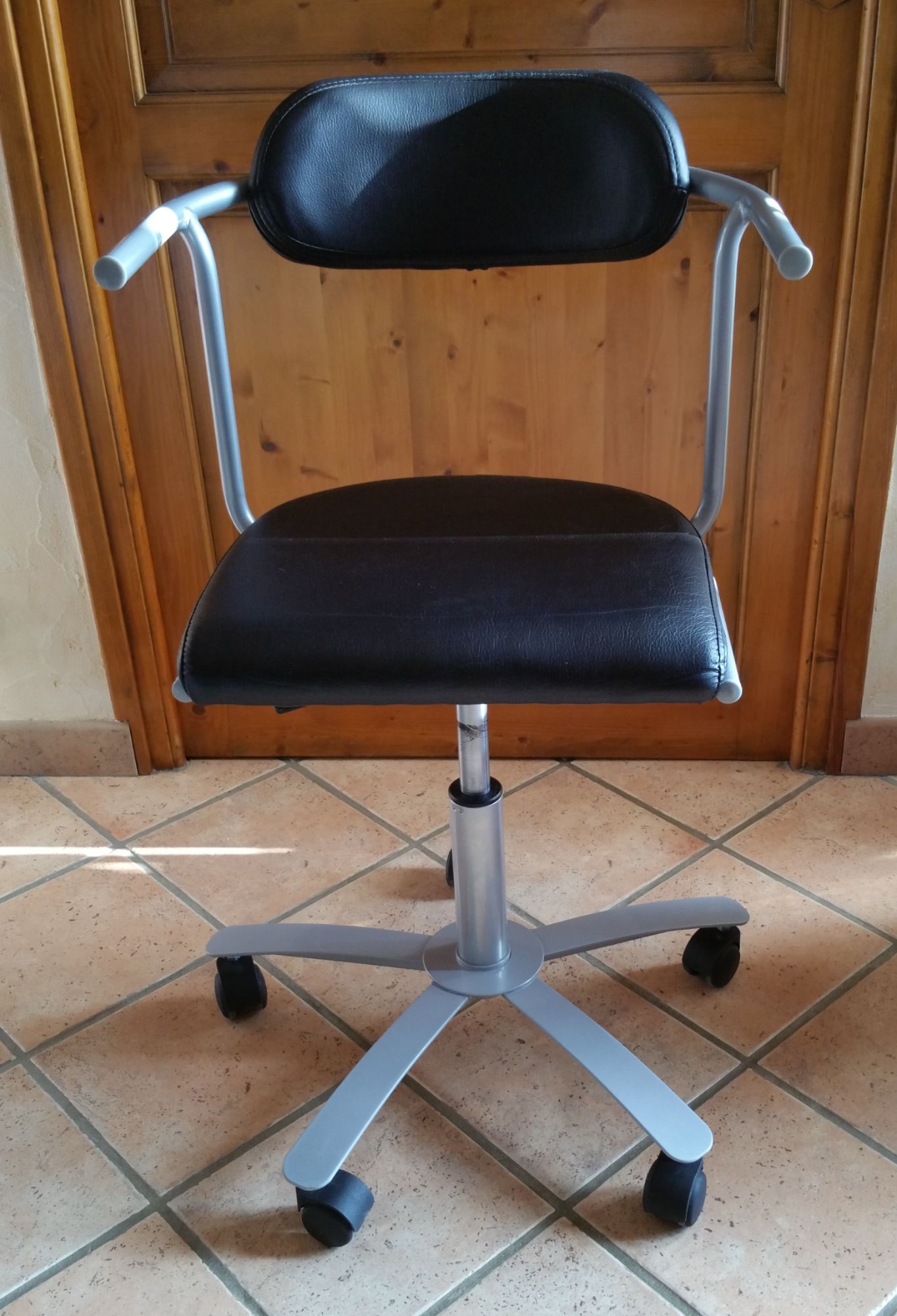 chaises fauteuils de bureau à roulettes, pivotante et à verrin hydraulique, lot de 2.