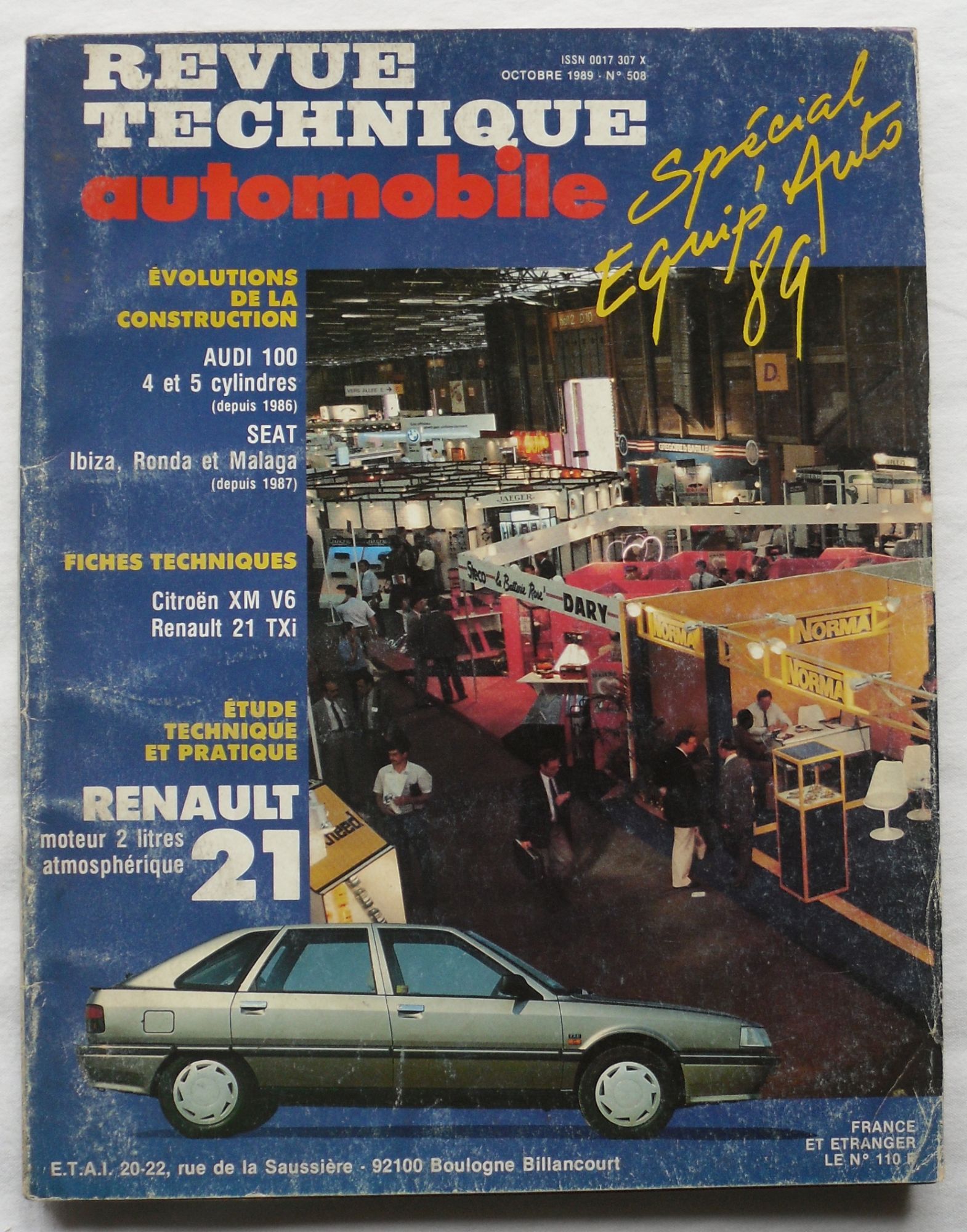 Revue Technique Automobile 508 - Étude Tech. & (et) Pratique De La Renault 21 (R21) - Mot. 2 Litres 