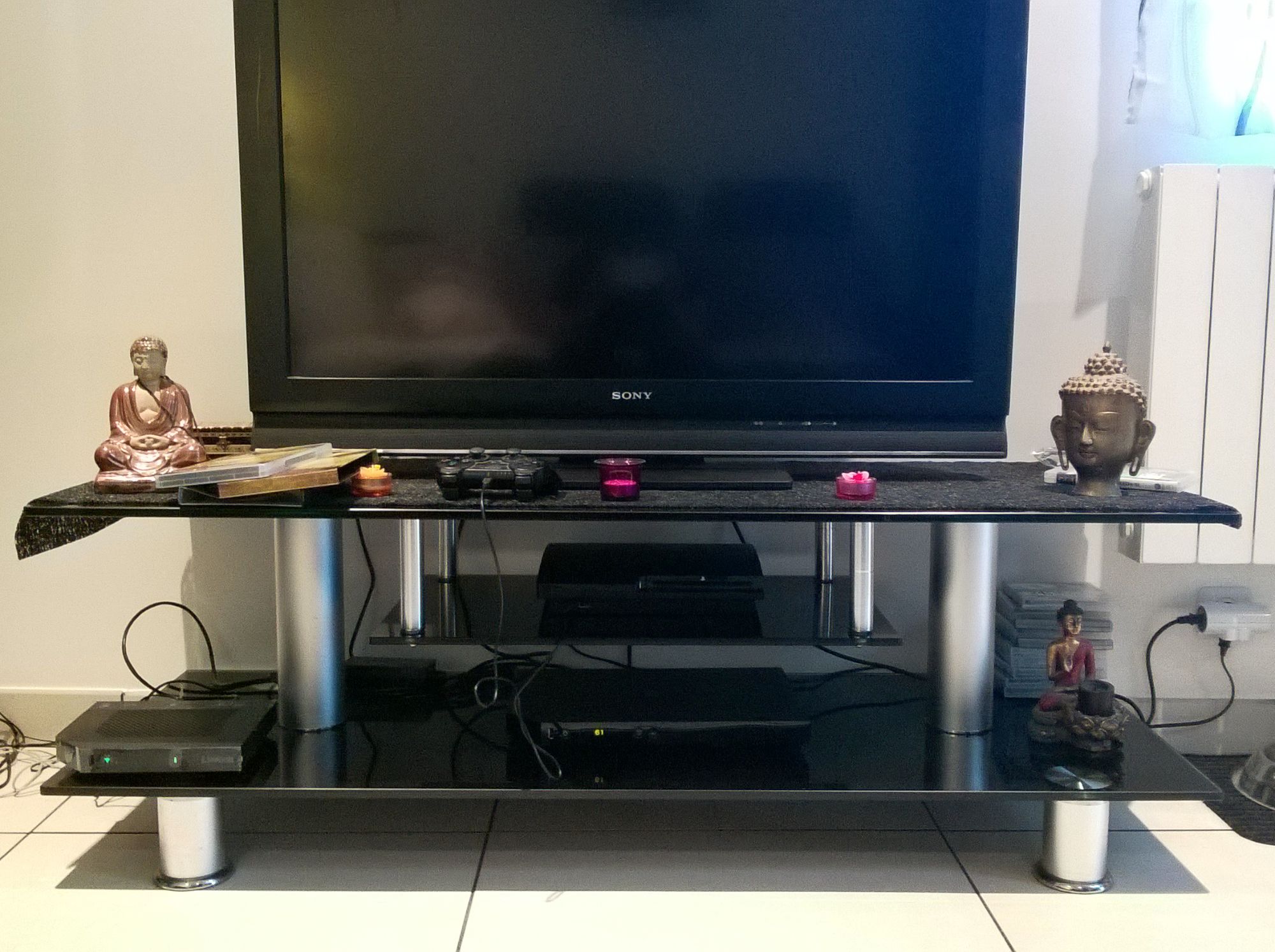 Meuble TV - Verre NOIR