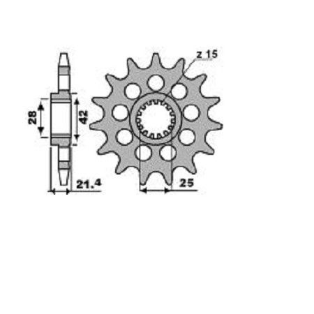 APRILIA 750 SHIVER-DORSODURO-PIGNON 16 DENTS ACIER-46215016