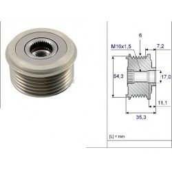 Poulie Alternateur Citroen Peugeot Fiat 2.0 Hdi 2.2 Hdi 2.8 Hdi
