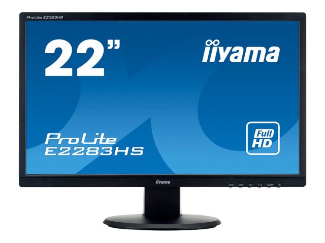 iiyama ProLite E2283HS - Écran LED - 21.5" - 1920 x 1080 Full HD (1080p) - TN - 250 cd/m² - 1000:1 - 1 ms - HDMI, DVI-D, VGA - haut-parleurs - noir