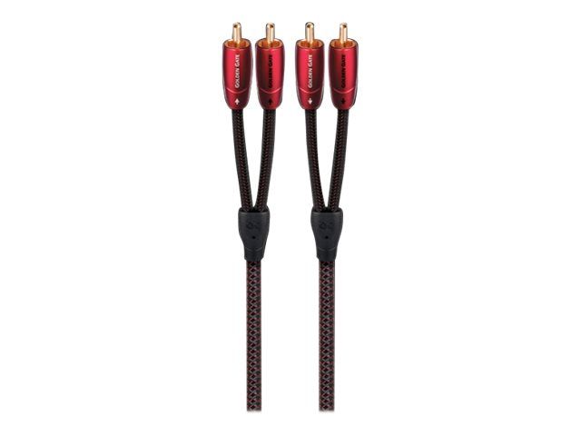 AudioQuest Golden Gate - Câble audio - RCA x 2 mâle pour RCA x 2 mâle - 60 cm - blindé - noir/rouge - solide