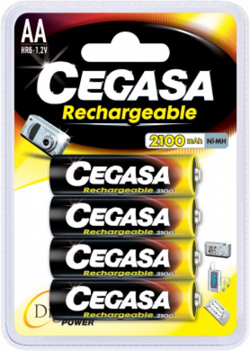 4 piles rechargeables accu AA LR6 1.2V 2100mAh