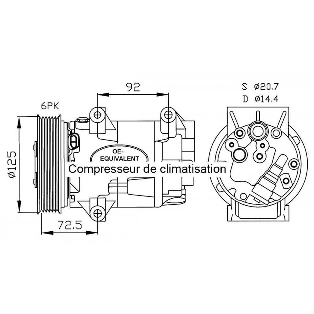 Compresseur De Climatisation Pour Renault Scenic 1.6 10/2000-05/2006