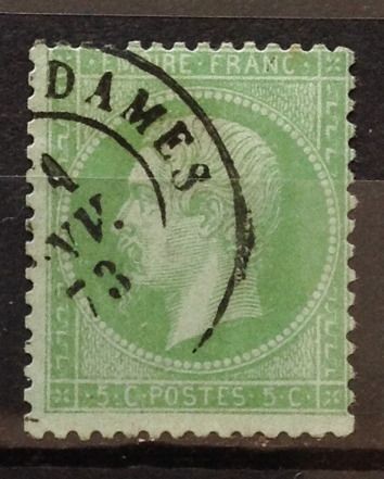 France - Napoléon Iii - Empire Franc - Dentelé - 5c Vert (Superbe N° 20) Obl - Cote 10,00€ - Année 1862 - N17094