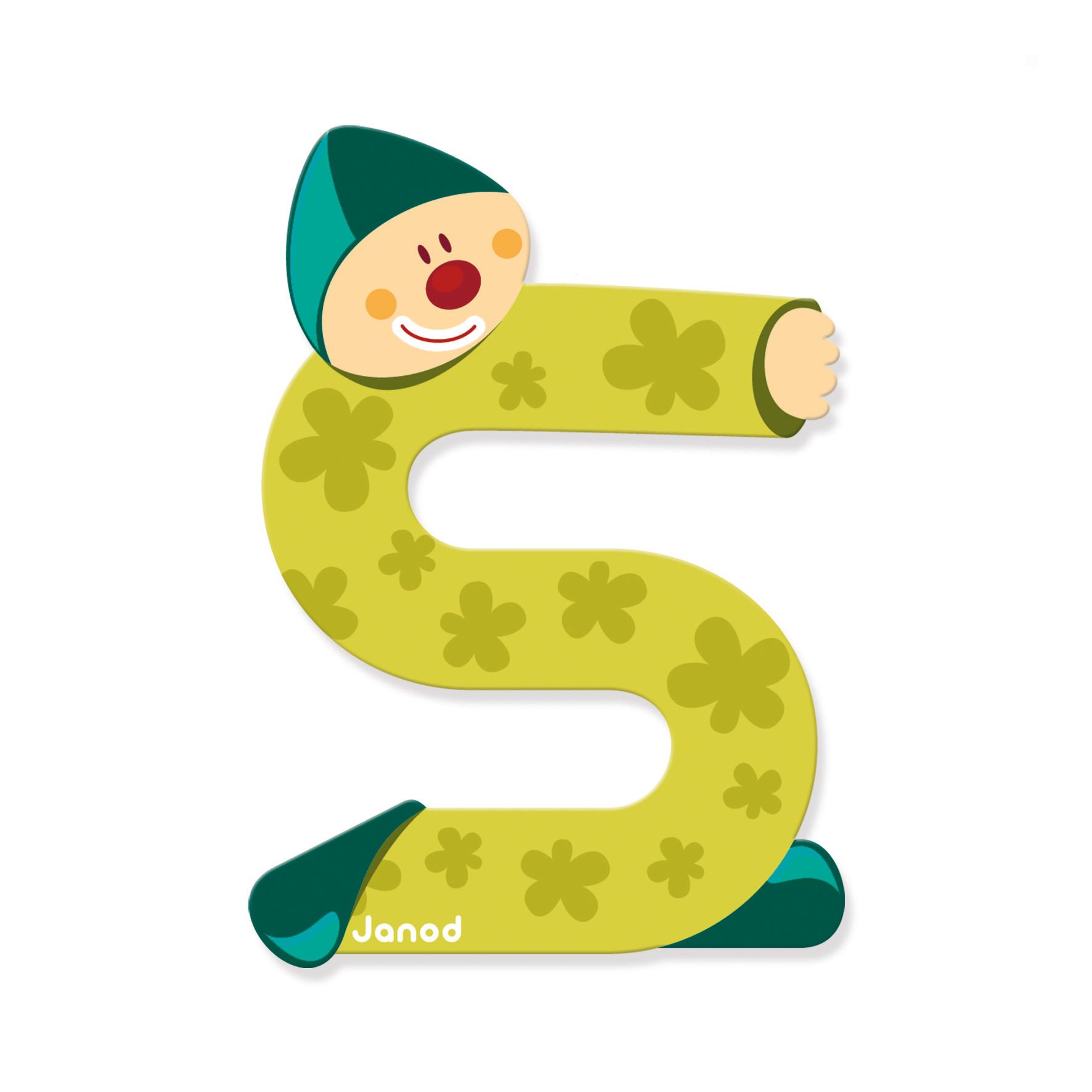 DECORATION Lettre Clown (bois) - S