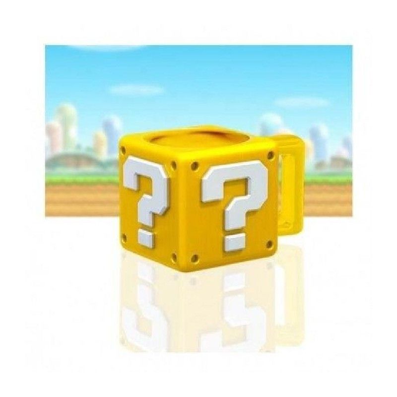 Super Mario mug Shaped Question Block