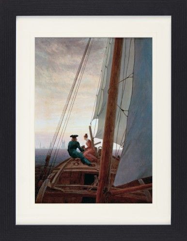 Caspar David Friedrich Poster De Collection Encadré - Sur Le Voilier, 1818 (40x30 cm)