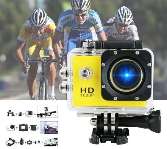 Camera sport étanche 2 pouces 1080 pixels - Noir