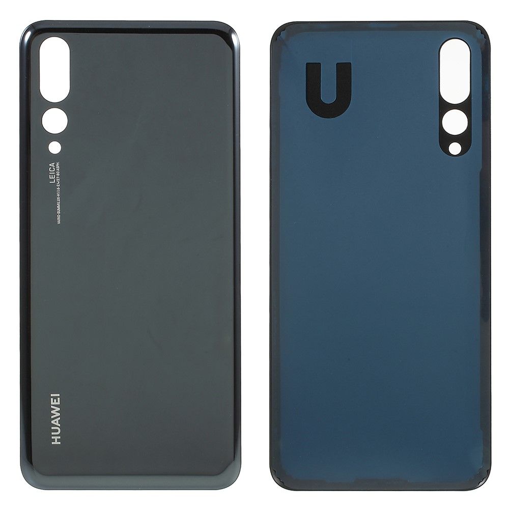 Cache batterie noir pour Huawei P20 Pro en verre