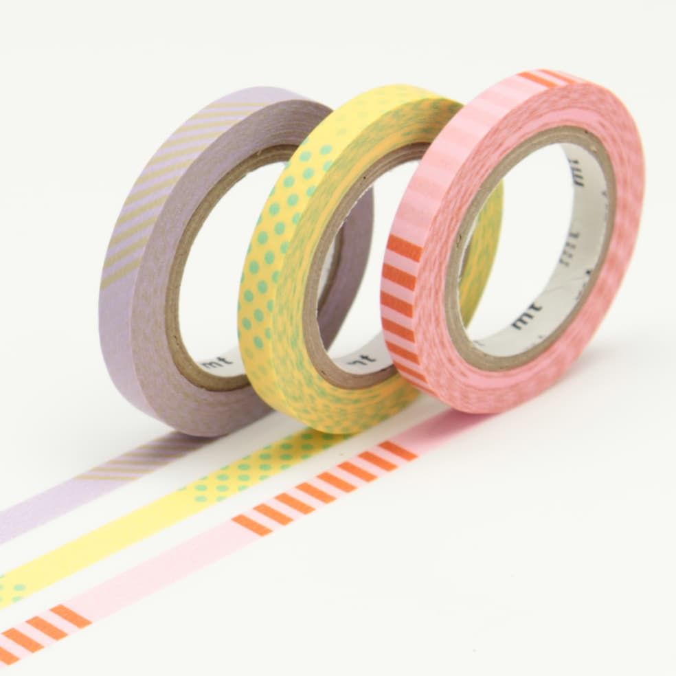 Masking Tape MT Slim 6 mm Set de 3 - deco A - Masking Tape (MT)