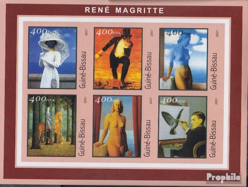 Guinée-bissau 1684B-1689B Feuille miniature neuf avec gomme originale 2001 michel-ange-Peintures