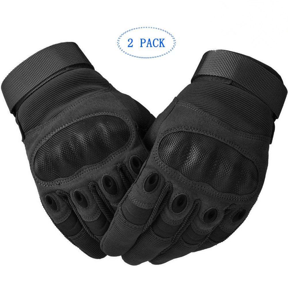1 Pair Gants Moto, Gants Tactiques Résistants à L'usure Protection Dure Des Genoux Et de La Mousse Randonné ou Protection des Autres Activités en Plein (M: 18-18.5cm, Noir)