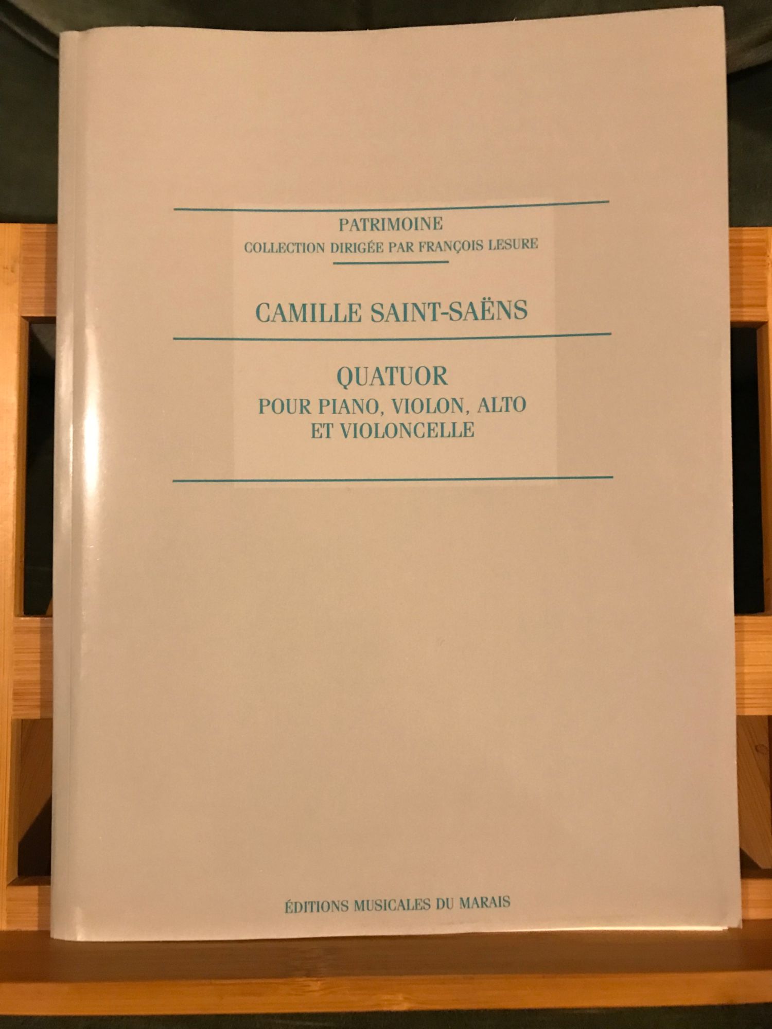 Camille Saint-Saëns Quatuor avec piano partition éditions musicales du marais