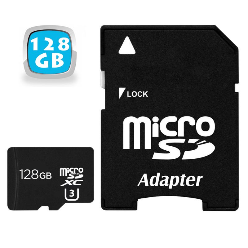 Carte Micro SD 128 Go Sdxc Classe U3 Adaptateur Fourni Plastique YONIS