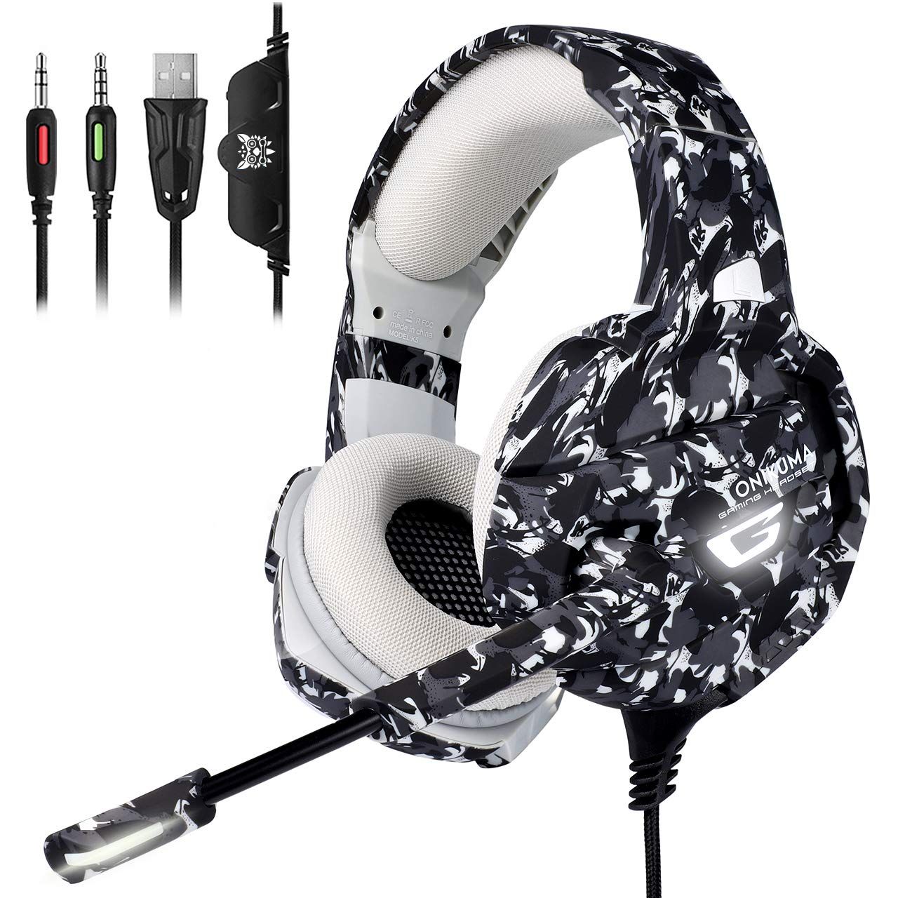 Casque Gaming - Casque Gamer pour PS4 Xbox One PC Console, Microphone Casque Stéréo pour Jeux vidéo