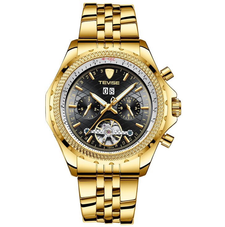 Montre Multifonction Automatique Homme Acier étanche Horloge