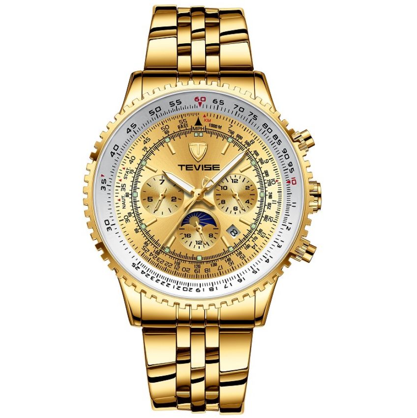 Montre Automatique Mécanique Homme d'affaires Phase de Lune