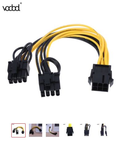 8 (6 + 2) broches CPU Molex PC alimentation 20 cm Molex 6 broches à 2 PCI-e PCI E