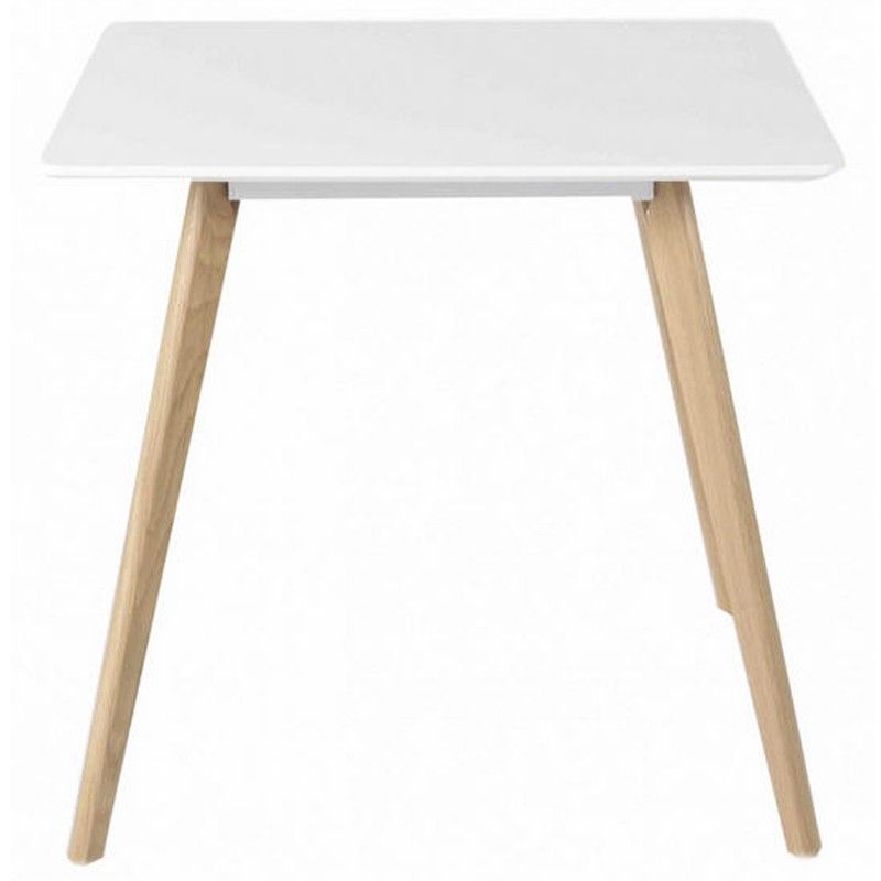 Table Repas Chêne et Laqué Blanc 80x80 Scany KosyForm