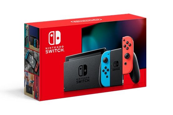 Console Nintendo Switch 2019 avec joy-con bleu néon et joy-con rouge néon - Nouvelle version