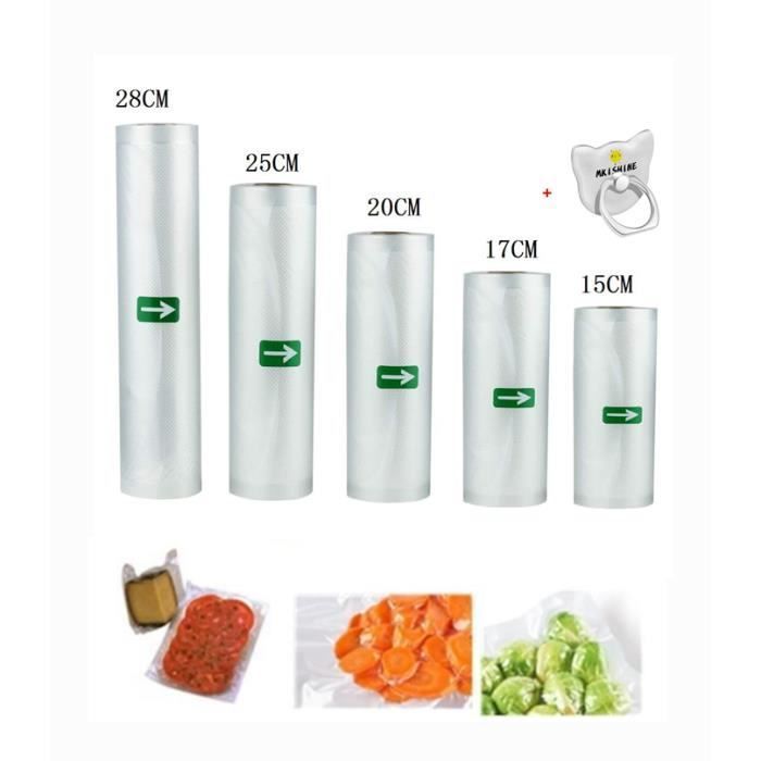 Sacs Sous vide Pack de 5 rouleaux , Sac sous vide alimentaire pour appareil sous vide économiseur de nourriture et sous vide cuisine