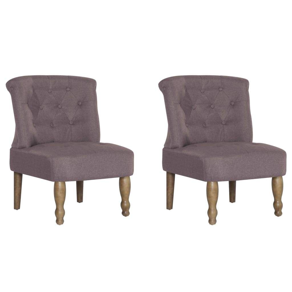 Fauteuil chaise siège lounge design club sofa salon s françaises 2 pcs taupe tissu Helloshop26 1102260