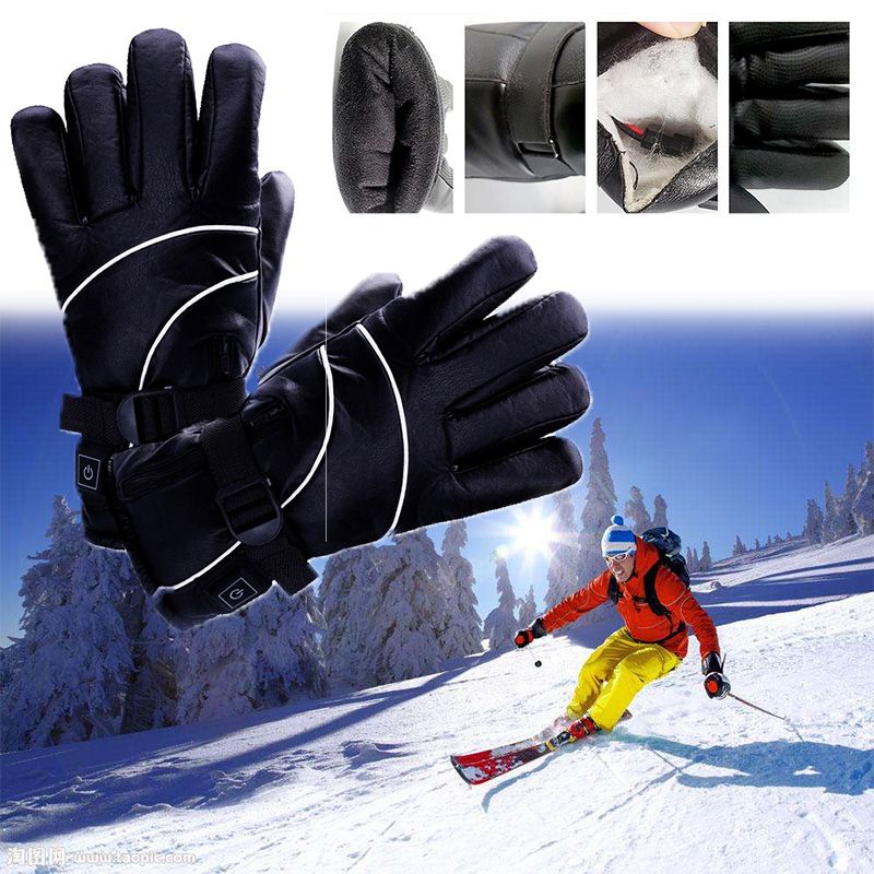 1 Paire Gants Chauffants Moto - Gants Chauffants Ski, Unisexe Gants Chauffants Avec Batterie, Gants Chauffants électriques en Cuir PU