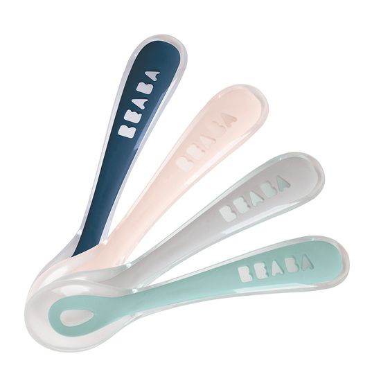 Lot de 4 cuillères 2ème âge silicone
