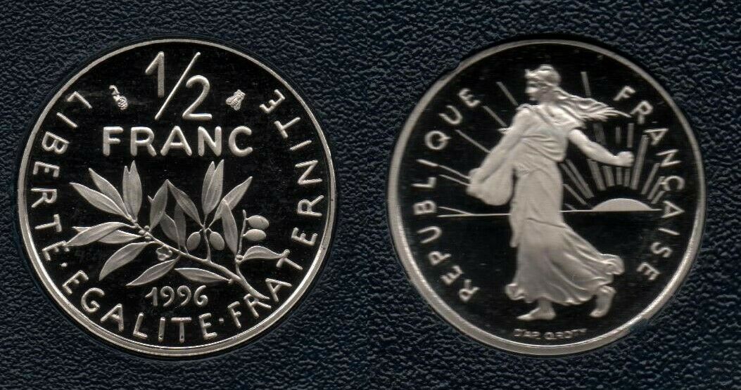 rare 1/2 FRANC .50 centimes Semeuse 1996 DU COFFRET BE - neuve sous capsule