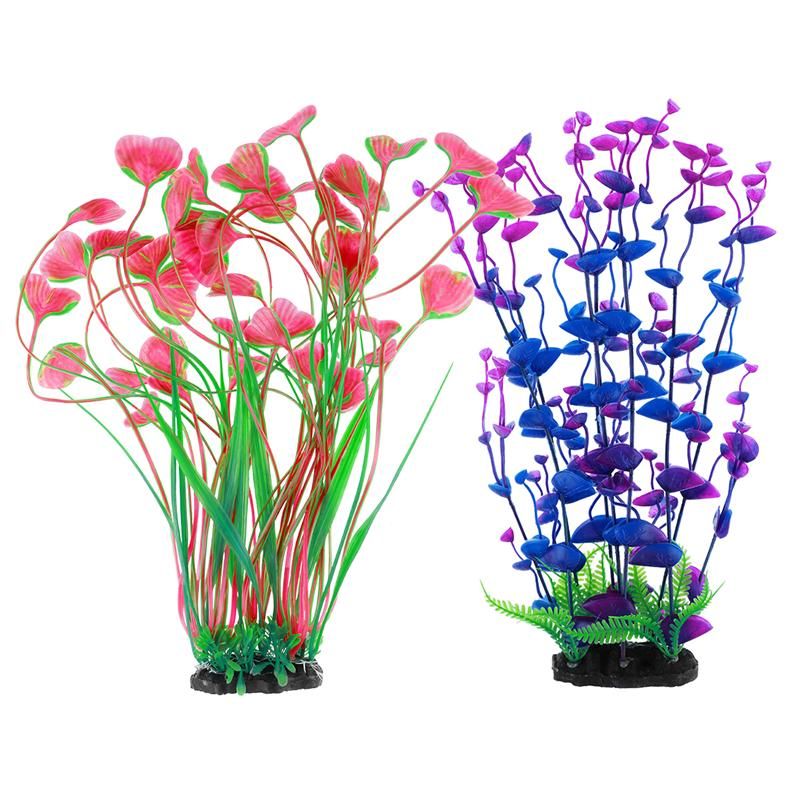 2 PieCes Artificielle Sous-Marine Plante Herbe De Mer Aquarium DeCoration eCologique Faux Plante DeCor Eau Herbe Visualisation DeCorations