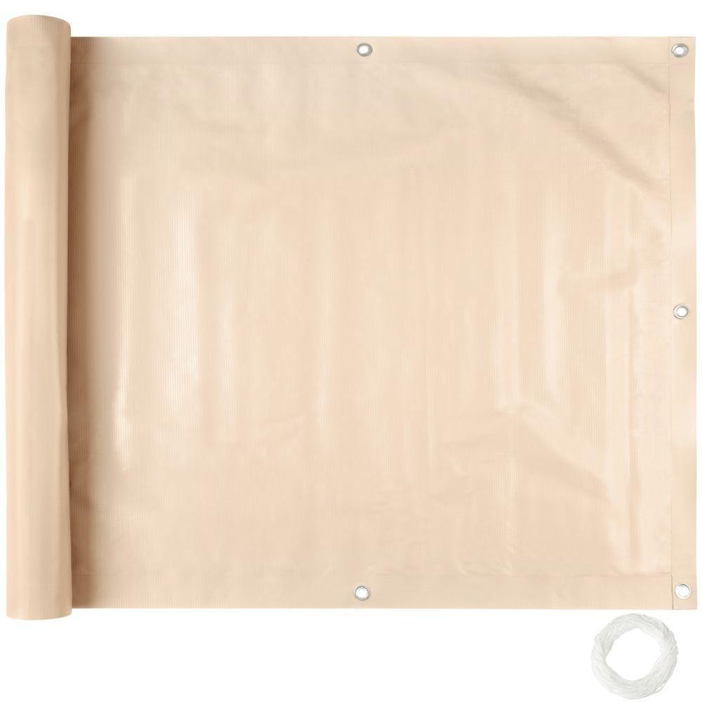 Brise vue brise vent film anti regards clôture paravent PVC pour balcon crème 90 cm Helloshop26 2208228