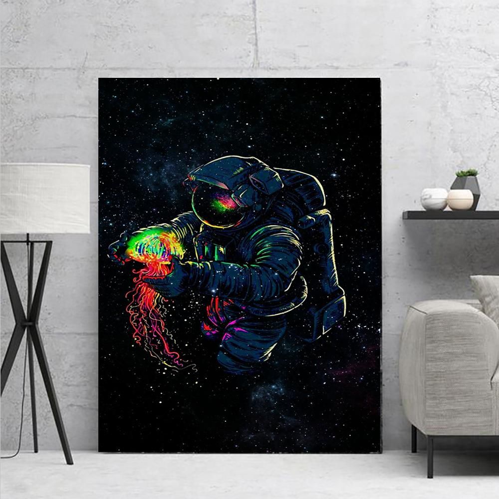 R21392 Affiche Murale Affiche Photos Espace Astronaute Toile Peintures Impressions Modulaires Figure DeCoration De La Maison Pour Cadre De Salon