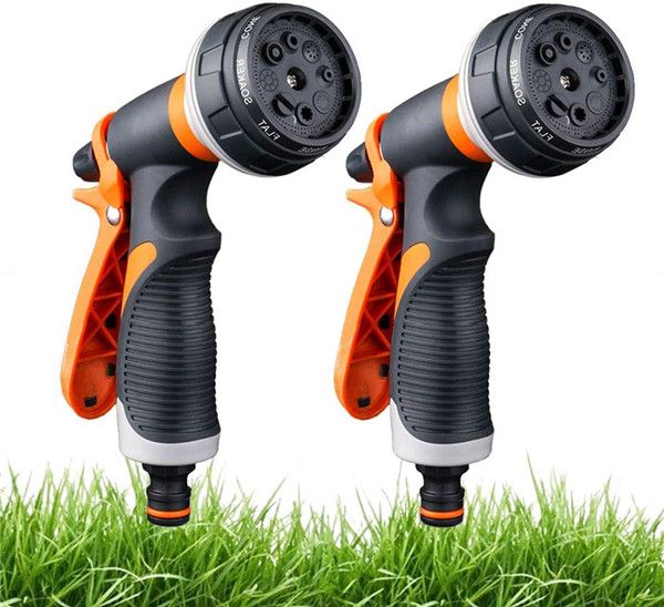 2 Pack Pistolet d'arrosage, Pistolet Arrosoir Avec 8 Modes d'Arrosage - Pulvérisateur à Main Haute Pression Pour l'Arrosage De La Pelouse